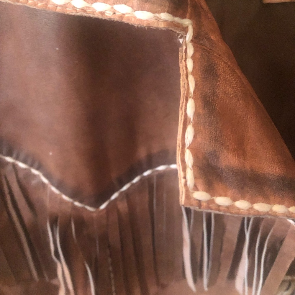 Scully Chestnut Brown Leather Fringe Jacket - Picture 4 of 6